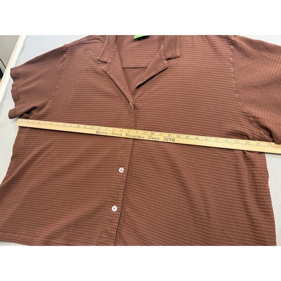 Big Bud Press Pantry Honeycomb Button Up 6XL Brown Textured Short Sleeve Shirt - Picture 5 of 11